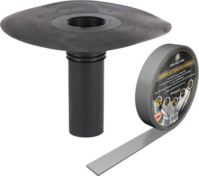 DACHPROTECT Klebe-Gully DN 75 Set mit doppelseitigem MicroSealant Dichtband in Schwarz - Bild 1