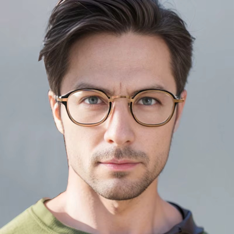 LOERHUNAR Korrektionsbrille, Vollrand, Rund, Metall, Unisex, Blaulichtfilter - Bild 2