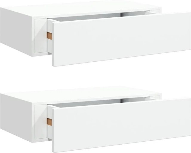 vidaXL Wandregale mit Schubladen 2er Set Weiß B/T/H: 40 x 23,5 x 10 cm - Bild 1