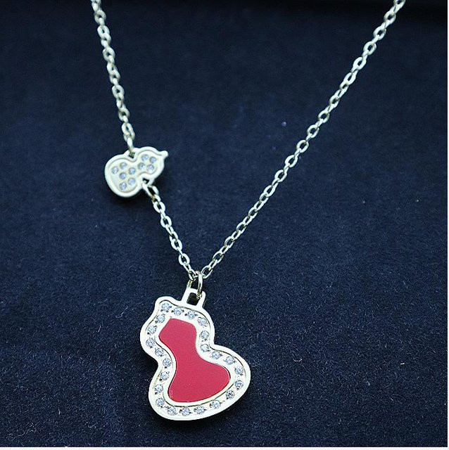 Wucifang Jewelry Halskette, Kürbis, Silber, Diamant, Zirkonia, Unisex - Bild 1