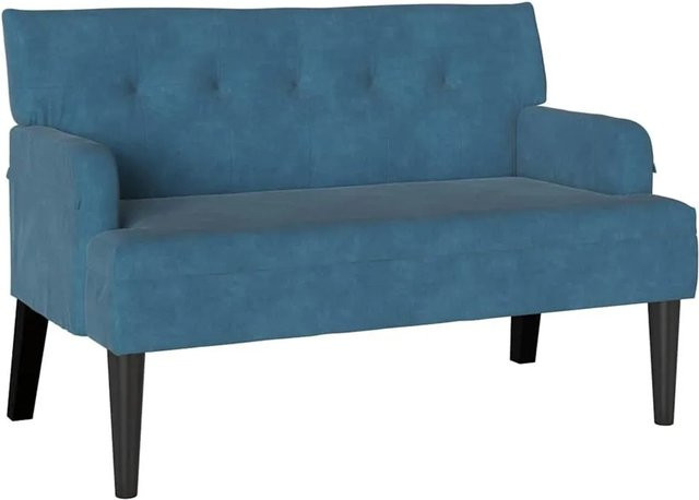 vidaXL Chesterfield Bank aus Samt in Blau, B/T/H: 112 x 65,5 x 75 cm - Bild 1