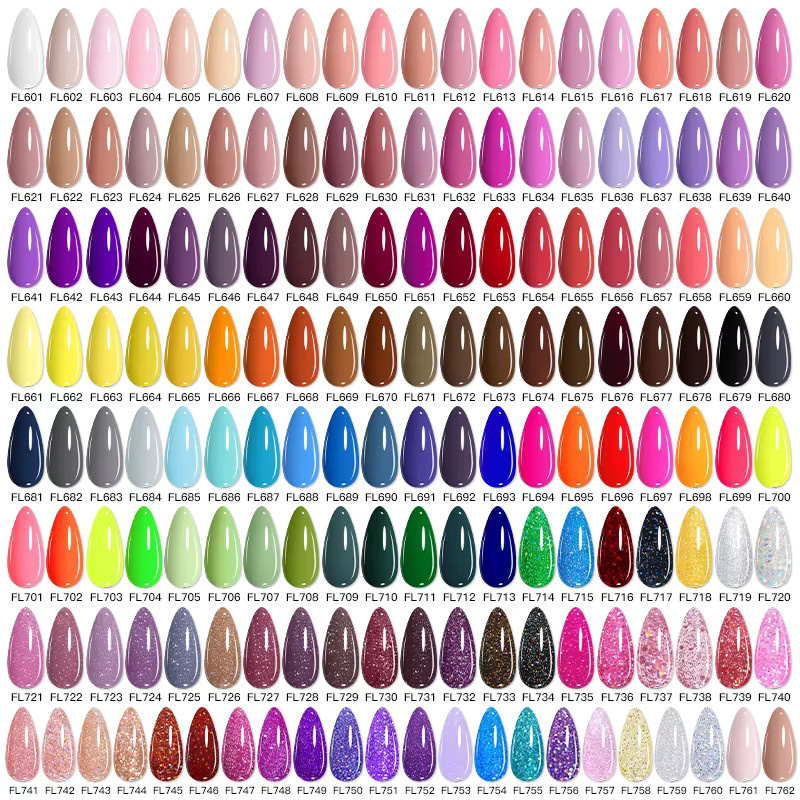 Four Lily Gel-Nagellack-Set, 5-teilig, Nude, Rosa, Rot, Glitzer, Glänzend - Bild 2