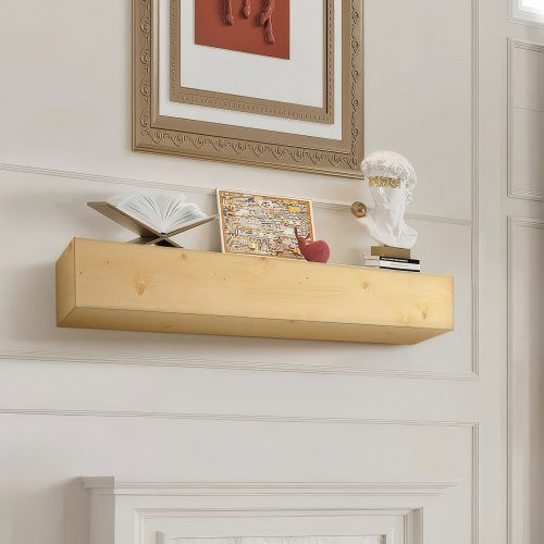 VEVOR Kaminsims aus Weißkieferholz in Braun, schwebendes Bauernhausregal zur Wandmontage, B/T/H: 152,4 x 20,3 x 15,2 cm - Bild 1