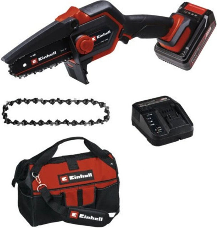 Einhell Power X-Change Akku-Astkettensäge GE-PS 18/15 Li Bag Kit, 18V, Schwarz-Rot, inkl. Akku und Fangbeutel - Bild 5