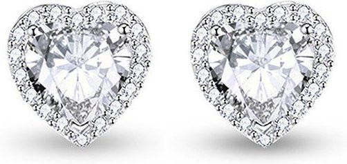 Lucky Star Jewelry Ohrstecker Damen, Kupfer, Zirkonia, Herz - Bild 1