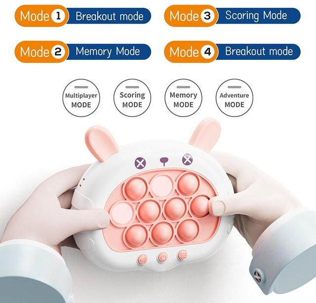 Fashnics Elektronisches Quick Push Bubble Game Pop Up Licht Fidget Spielzeug 3–6 Jahre - Bild 1