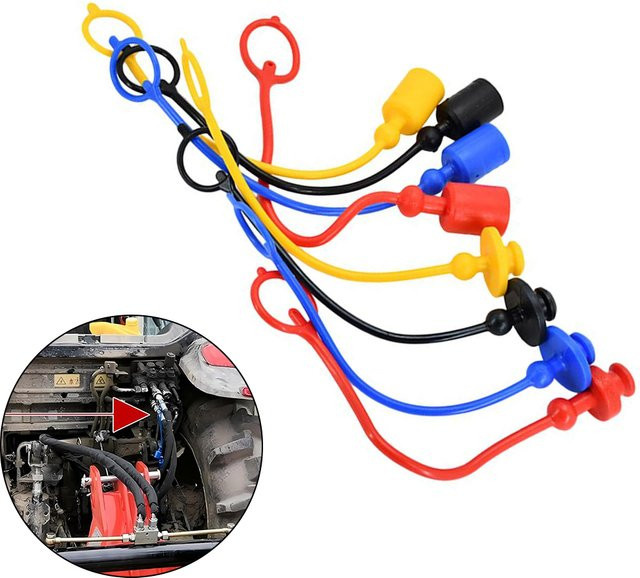 DAZZLEEX Hydraulische Schnellkupplung ISO-A mit Staubkappe und weiblicher Steckerabdeckung in Blau, 2 Sätze 1/2 Zoll - Bild 1