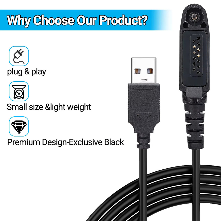 ABBREE USB-C Programmierkabel für AR-880 DMR Digital Walkie Talkie Amateurfunk in Schwarz - Bild 3