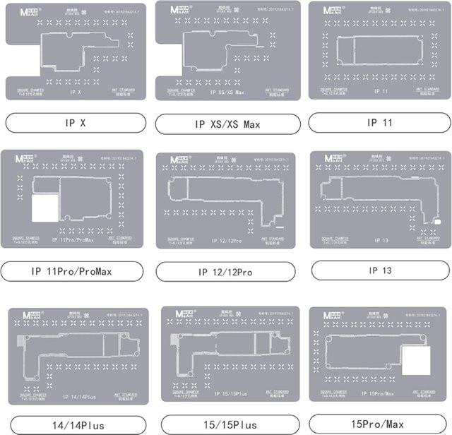 SAYTL BGA Reballing Schablone für iPhone Motherboard Mittelschicht in Grau - Bild 1