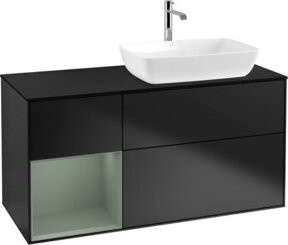V&B Waschtischunterschrank Finion mit Wandbeleuchtung, Breite: 120 cm, Tiefe: 50,1 cm, Höhe: 50,1 cm, lackiert in Blau - Bild 1