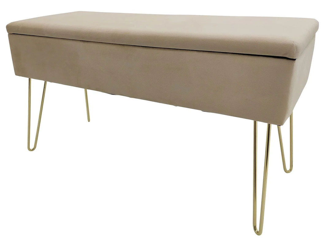 ECHTWERK Sitzbank Scarlett in Beige mit Samtbezug, B/T/H: 75 x 30 x 42 cm - Bild 2