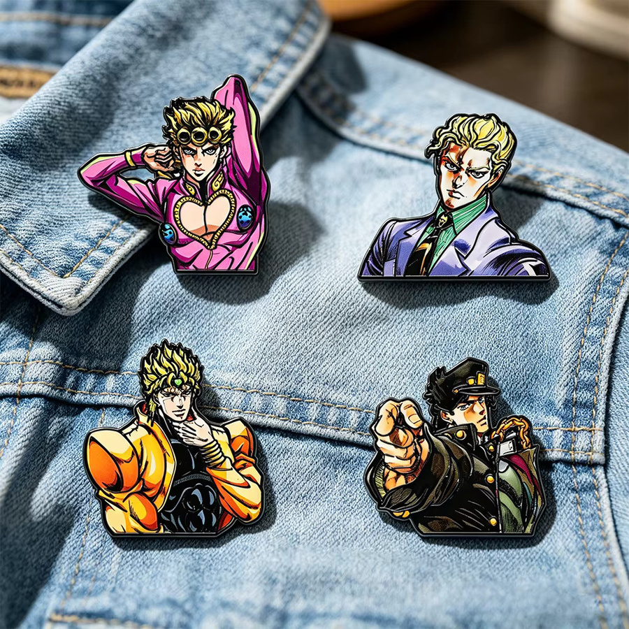 Bandai JoJo, 4-teiliges Set, Emaille-Anstecknadeln, Metall, Bunt / Mehrfarbig - Bild 2