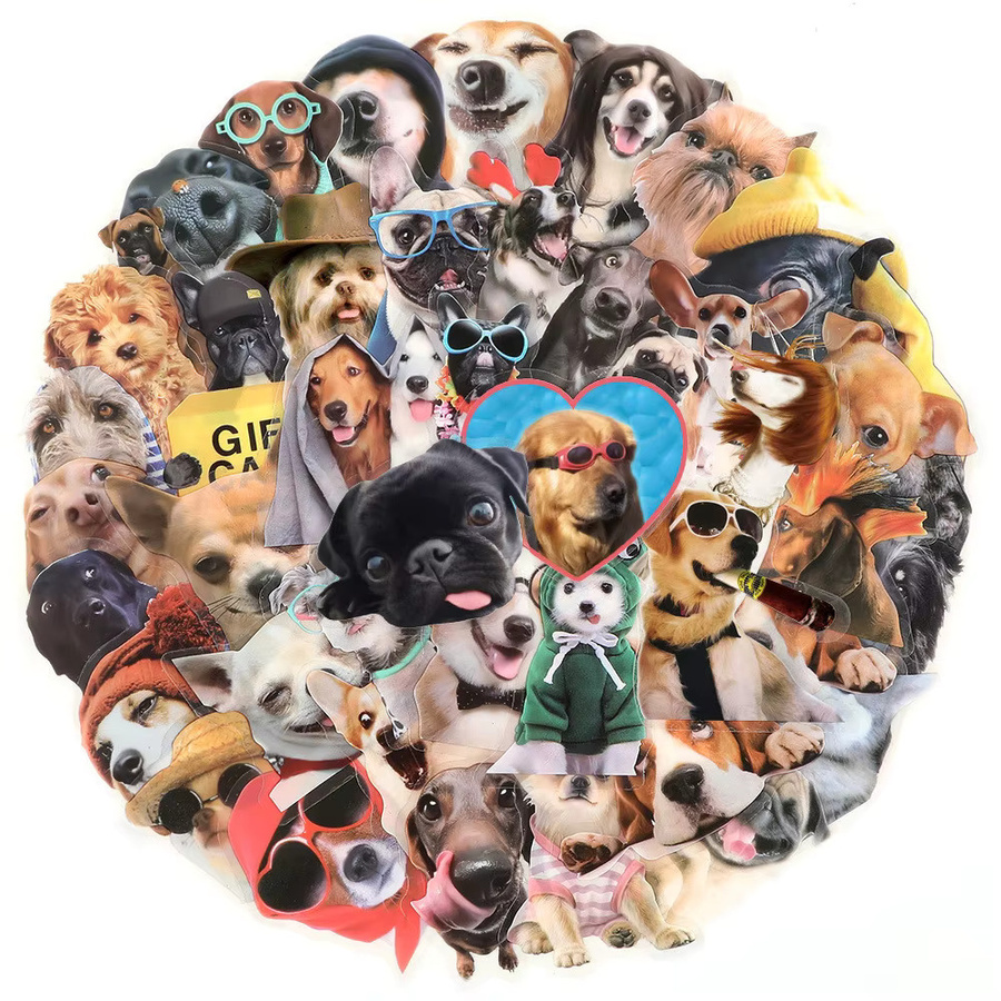 50 Stück wasserfeste Hunde-Emoji-Aufkleber von YourLife Store in transparent und multicolour - Bild 2