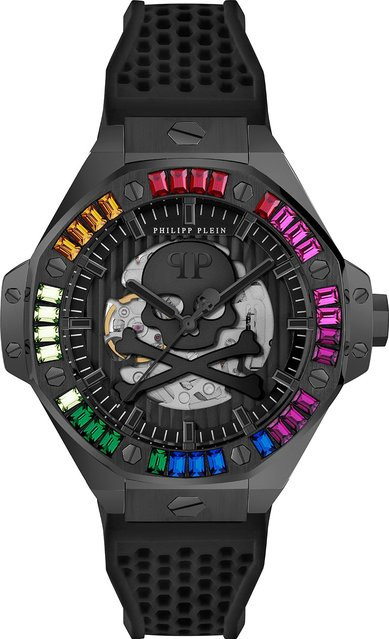 Philipp Plein Herrenuhr Skeleton Automatik, Edelstahl, 46 mm, Schwarz - Bild 1