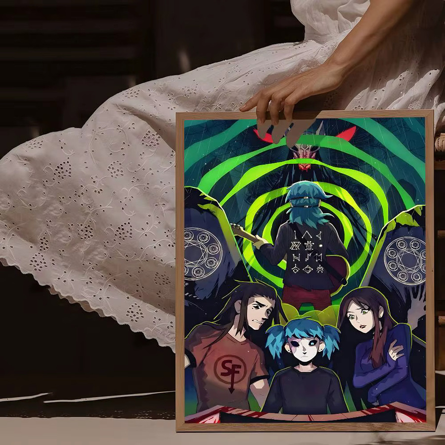 Retro Kunst Poster S-Sally Gesicht Selbstklebender Wandaufkleber aus Kraftpapier in Multicolor von Potdemiel - Bild 2