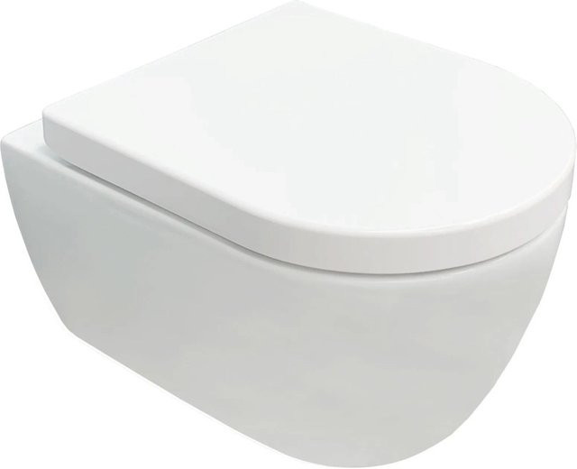 NEG Hänge-WC Uno11RK Randlos in Weiß mit Soft-Close und verdeckter Befestigung, B/T/H: 33,0 x 36,0 x 48,5 cm - Bild 1