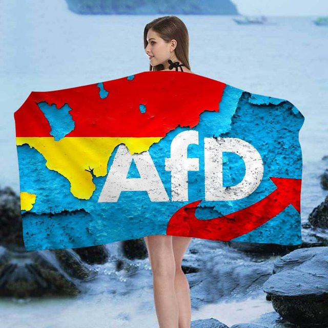 A-Alternative Afd Mikrofaser Strandtuch mit Grafikprint, rot, B: 40 cm, H: 60 cm - Bild 1