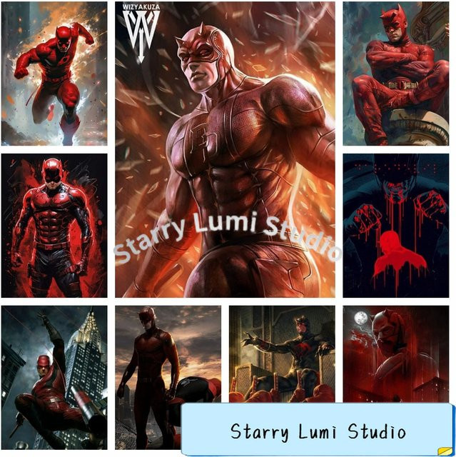 KAYOU Daredevil Marvel Comics 5D DIY Diamant-Malerei-Set für Wanddekoration mit runden Steinen - Bild 1