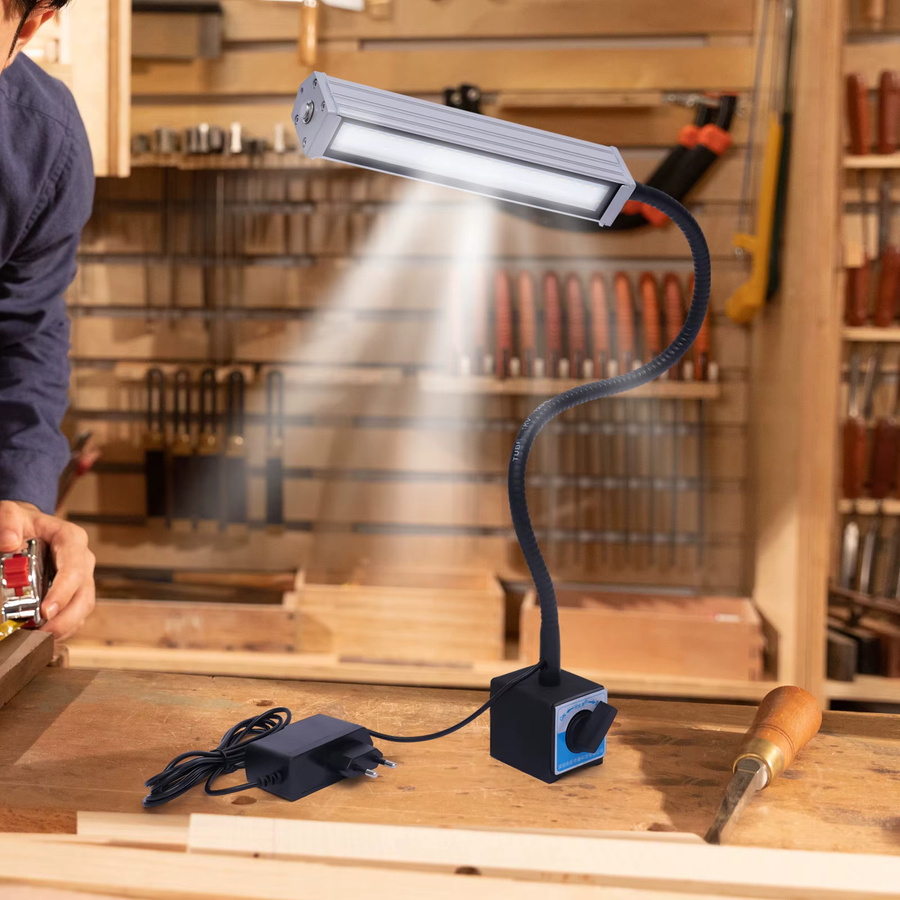 Magnetische Arbeitsleuchte mit 60 LEDs und flexiblem Schwanenhals, 10 W, IP67 wasserdicht, Schwarz, Kaltweißes Licht für Werkstatt und Industrie - Bild 5