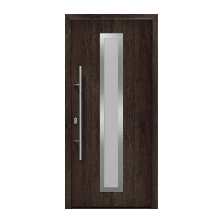 EcoStar Haustür Isopro IP 700S in Eiche Dunkel mit Glaseinsatz, B: 110 cm, H: 210 cm, DIN Links - Bild 2