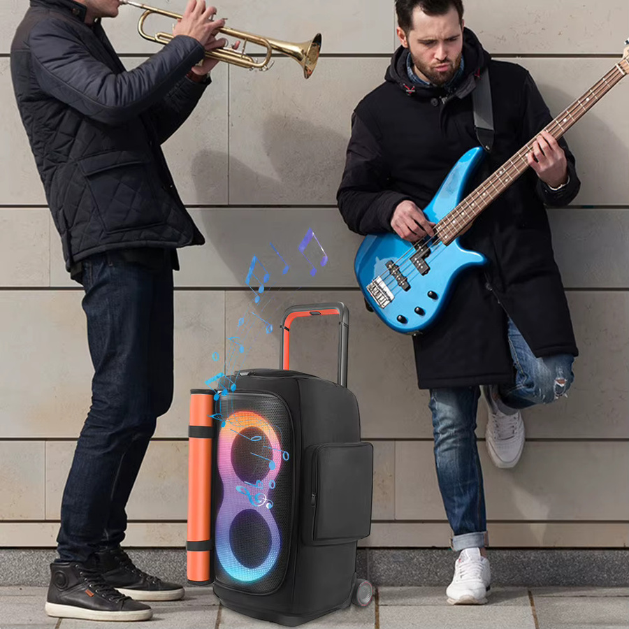 Schutzhülle aus Nylon für JBL PartyBox 1000, 710, 520, 310, 320, 110 und 120 in Schwarz als doppelseitige Staubschutzabdeckung - Bild 3
