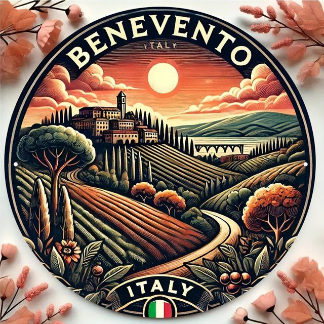 Vintage BENVENTO Italien Metallschild aus Aluminium für Zuhause Café und Bar B: 20,32 cm, H: 30,48 cm - Bild 1