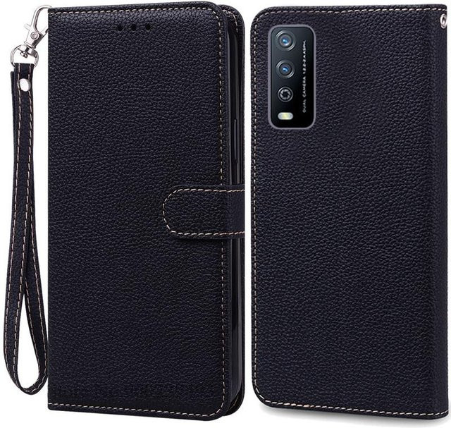 Vivo Brieftaschen-Klapphülle für Vivo Y11S Y12S Y20 Y20i Y20A Y20S Y20T in Schwarz - Bild 1