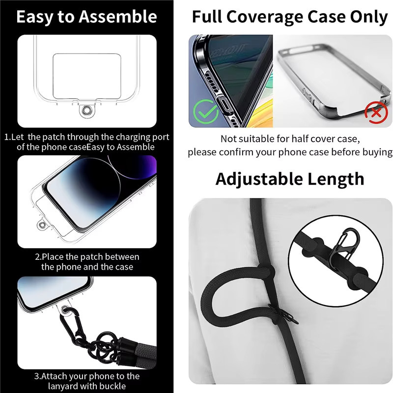 Xyun Universal Handy Lanyard in Grün mit verstellbarem Crossbody Strap und Kartenclip für Outdoor-Einsätze - Bild 3