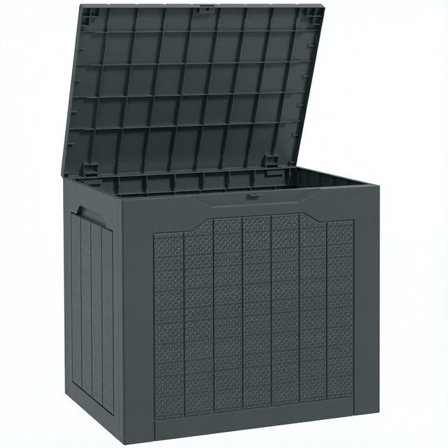Outsunny Außentruhe wasserdicht mit eingelassenen Griffen, 93 l, dunkelgrau, B/T/H: 56 x 41 x 50 cm - Bild 1