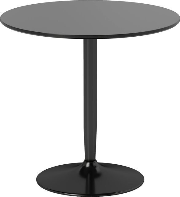 HOMCOM Esstisch rund in Schwarz, moderner Küchentisch mit Stahlbein für 2 Personen, Durchmesser: 80 cm - Bild 1