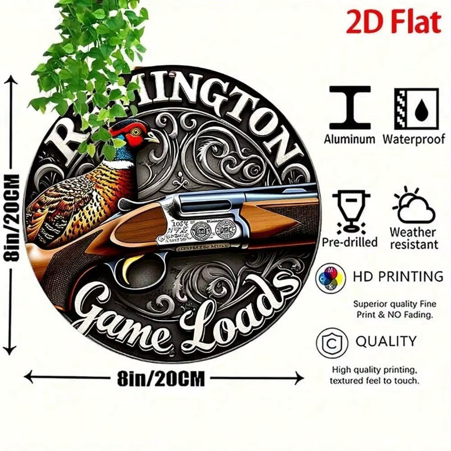 Rundes Metallschild CIFBUY Vintage Americana Wandkunst für Bar und Garage, Durchmesser: 20,32 cm, Mehrfarbig - Bild 3