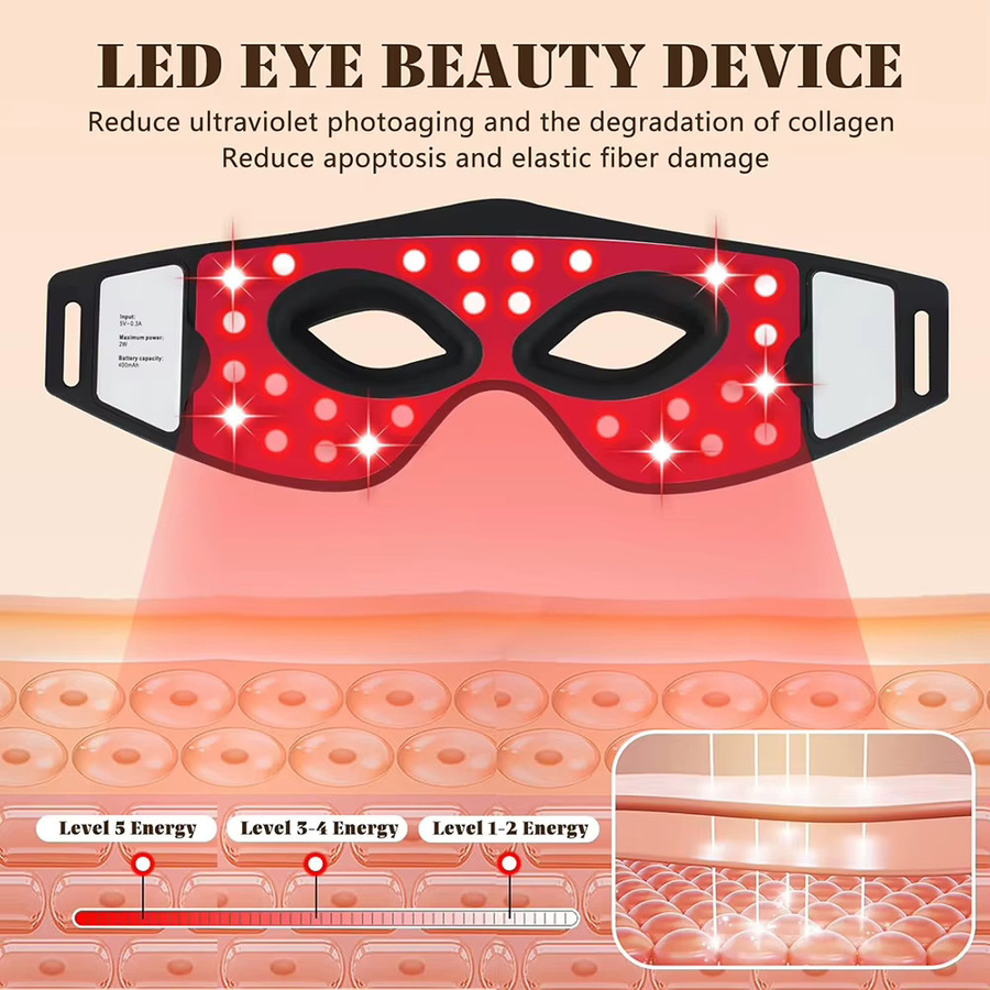 MEETCARE LED-Augenmaske zur Rotlichttherapie, Gesicht und Augen - Bild 3