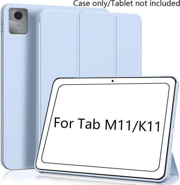Lenovo Tablet Hülle für Xiaoxin Pad 2024 11 Zoll und Tab M11 TB330FU TB331FC aus PU-Leder und Silikon-TPU in Blau - Bild 1