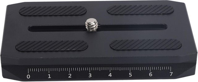 Zhiyun Stativkopf mit Schnellwechselplatte aus Aluminium in Schwarz mit 1/4 Zoll Gewindebohrung und Skala für Arca QR-Platten - Bild 1