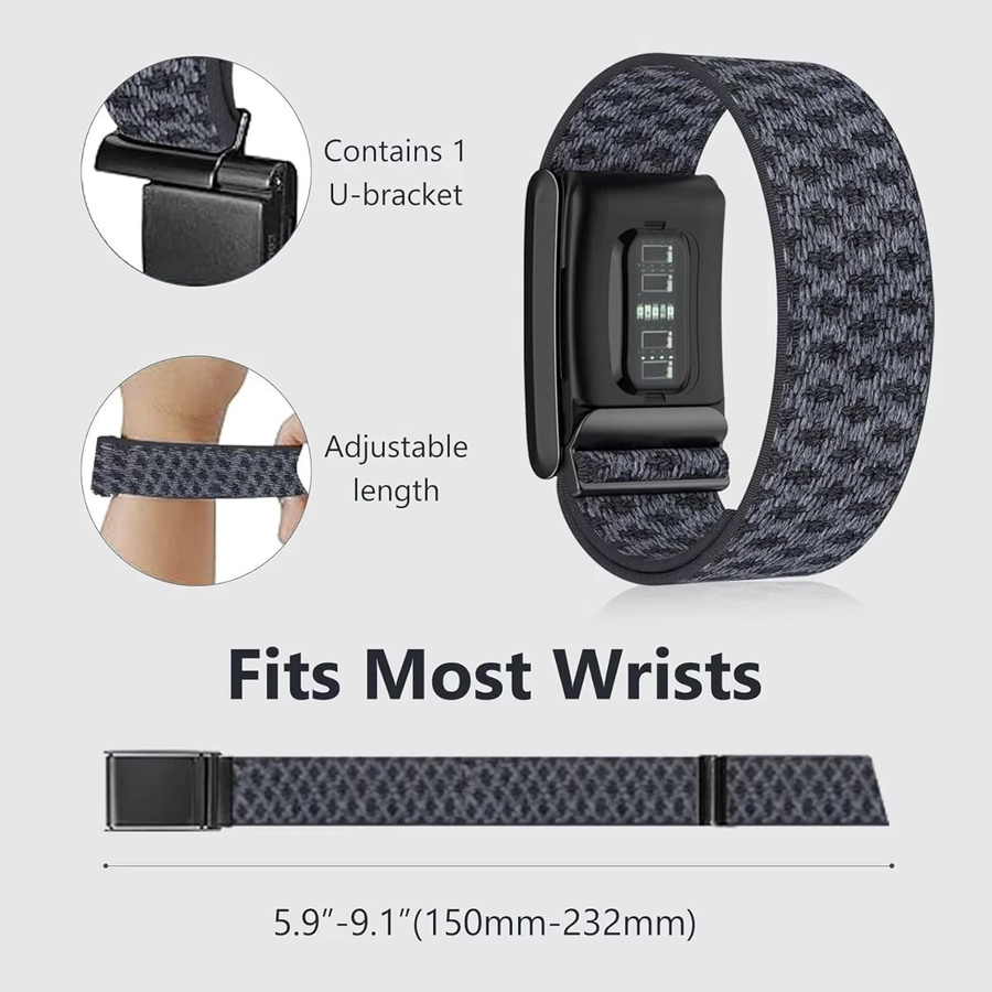 Whoop 5.0 Armband, Kaschmir-Strickband, Olivgrün/Seeblau, Metallrahmen - Bild 4