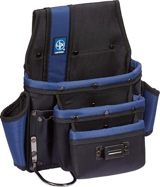 LUX-TOOLS Nageltasche aus Nylon mit 3 Fächern in Blau - Bild 1