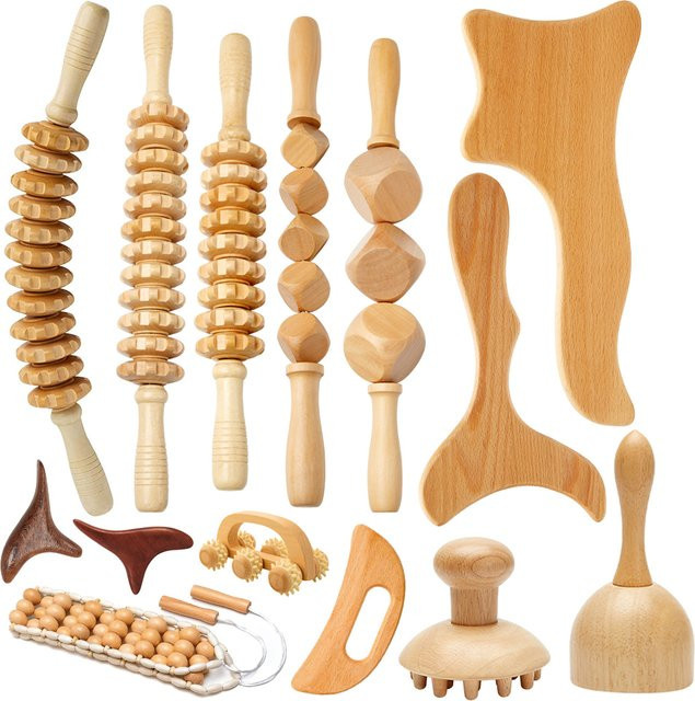 MQQWQQ Lymphdrainage-Massagegerät aus Holz, Gua Sha, Unisex - Bild 1