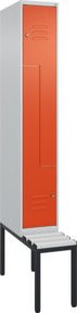 C+P Z-Spind Classic PLUS Sitzbank mit 2 Fächern und Zylinderschloss, Kunststoff-Sitzfläche, B/T/H: 212,0 x 30,0 x 81,5 cm - Bild 1