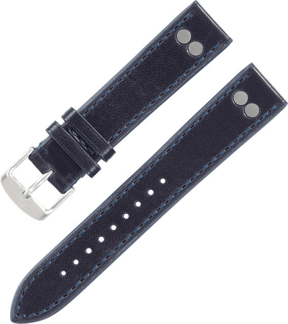 Laco Uhrenarmband Leder, blau, XL, 20 mm - Bild 1