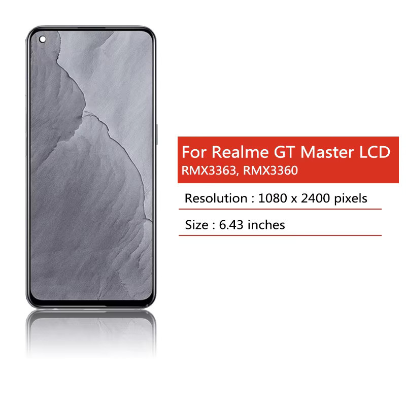Oppo Realme GT Master Edition Display-Bildschirmrahmen mit Super AMOLED Touchpanel Digitizer in Schwarz - Bild 2