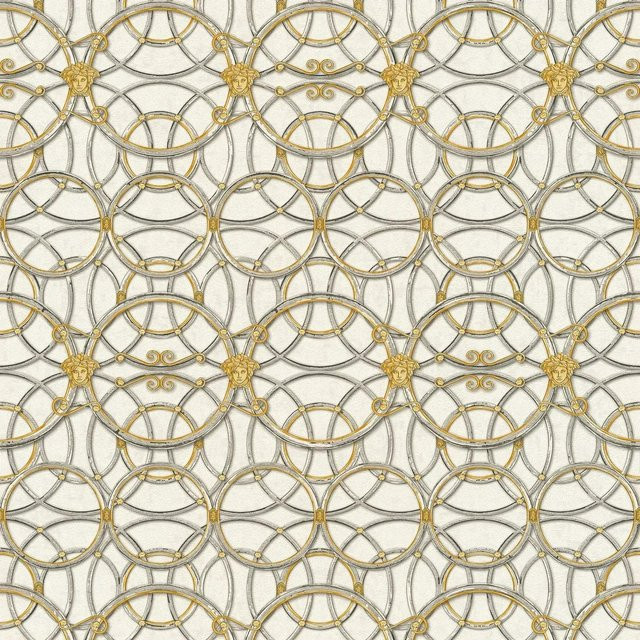 Profhome Barock Tapete Ornament Schimmernd in Gold und Silber, B: 0,70 m x H: 10,05 m - Bild 1