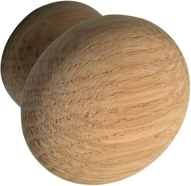 Alles im Griff Möbelknopf Hemera aus Eiche Roh, Farbe Braun, Durchmesser: 2,5 cm, Tiefe: 2,6 cm - Bild 1