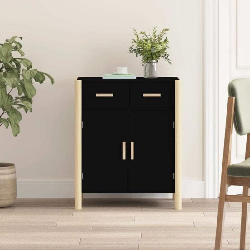 Modernes Sideboard Vidaxl aus Holzwerkstoff in Schwarz, B/T/H: 62 x 38 x 75 cm - Bild 1