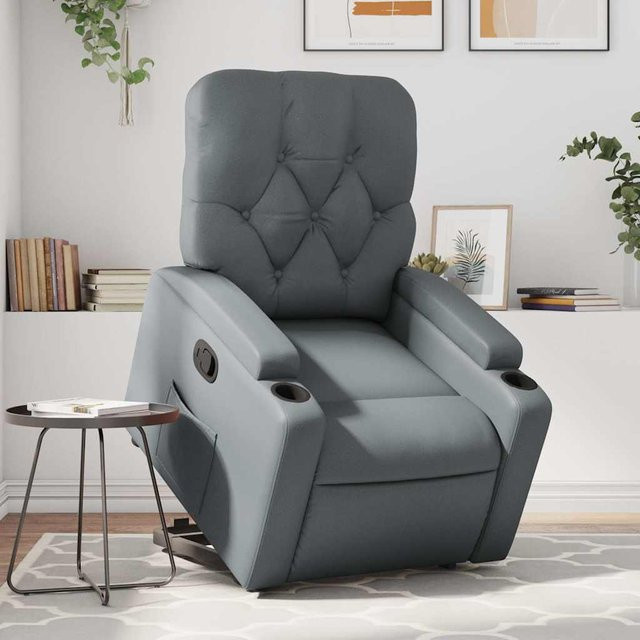 vidaXL Relaxsessel mit Aufstehhilfe für Senioren in Grau aus Kunstleder - Bild 2