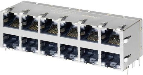 Molex Hyperjack ICM 857281003 Ethernet LAN Buchse in Grün, Gelb und Silber - Bild 1