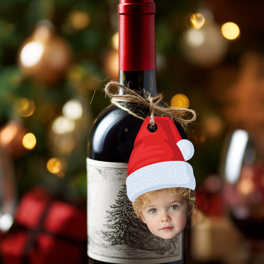 50 Stück WEIGAO Personalisierbare Weihnachts Geschenkanhänger mit Weihnachtsmütze, Rentier und Elf Design aus Fotopapier für deine Weihnachtsfeier - Bild 3