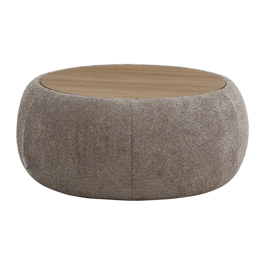 Vente-unique Couchtisch Sorieli in Taupe und Beige aus Bouclé-Stoff und MDF, B/T/H: 85 x 85 x 37 cm - Bild 2