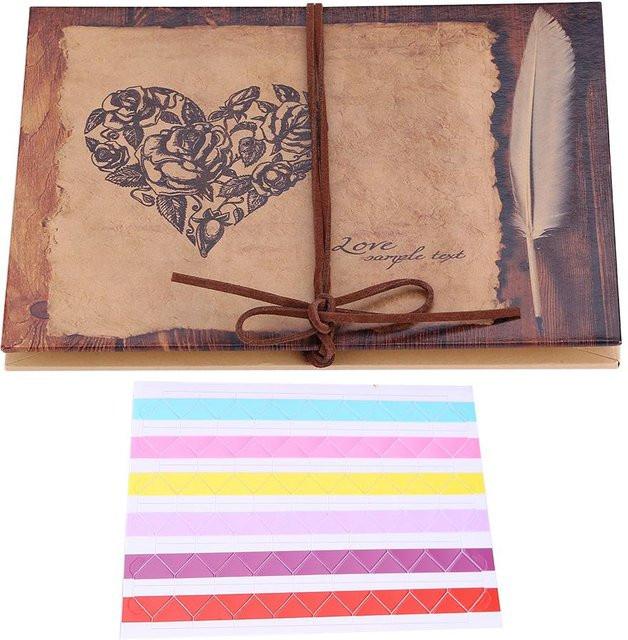 GoolRC DIY Scrapbook Fotoalbum im Vintage-Stil als faltbares Akkordeon-Album aus Papier in Braun - Bild 1
