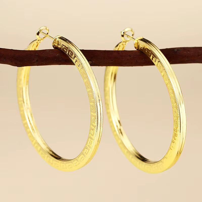 Huitan Creolen, Gold, Damen - Bild 2