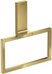 Hansgrohe Axor Uni Rectangular Handtuchring eckig, schwenkbar, Poliert Gold Optik, Wandmontage - Bild 1